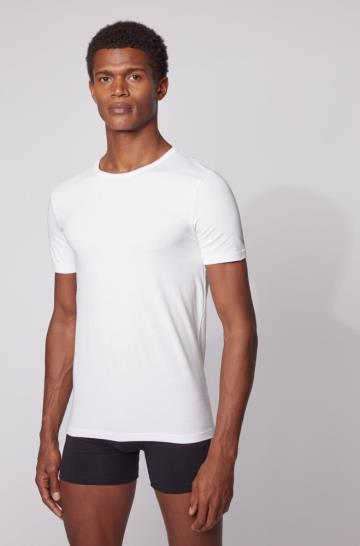 Koszulki BOSS Two Pack Of Slim Fit Underwear Białe Męskie (Pl41038)